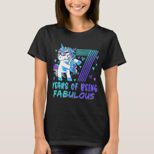 7th Birthday 7 Year Old Girl Flossing Princess Uni T-Shirt