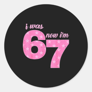 7th Birthday 7 Years Old Boys Kid I Was 6 Now I'm  Classic Round Sticker