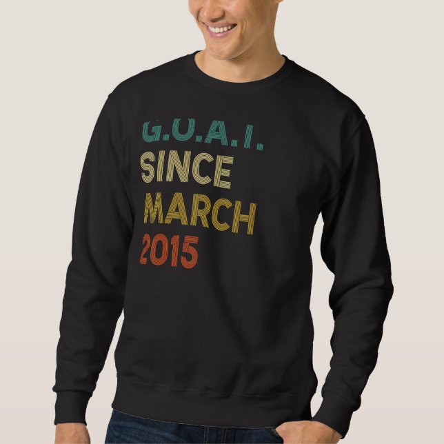 7th Birthday 7 Years Old Goat Since March 2015 Sweatshirt (Front)