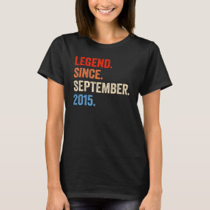 7th Birthday  7 Years Old Legend Since September 2 T-Shirt