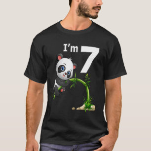 7th Birthday  7 Years Old Party Animal Panda  2 T-Shirt