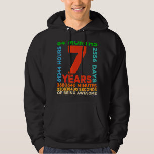 7th Birthday 7 Years Old Vintage Retro 84 Months Hoodie