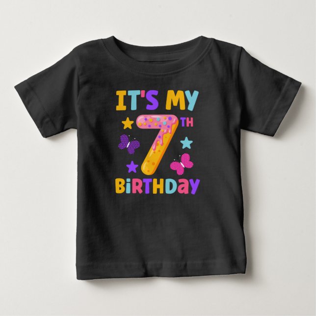 7th Birthday Baby T-Shirt (Front)