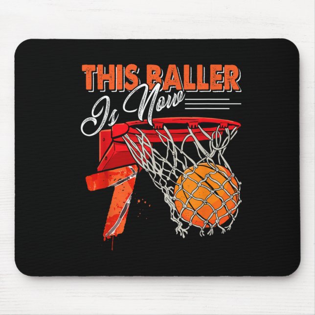 7th Birthday Basball T Shirts Funny 7 Years Old Mouse Pad (Front)