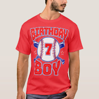 7th Birthday Baseball Big Number Seven 7 Year Old T-Shirt
