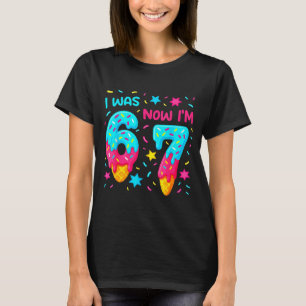 7th Birthday Baseball Ice Cream I Was 6 Now Im 7 B T-Shirt