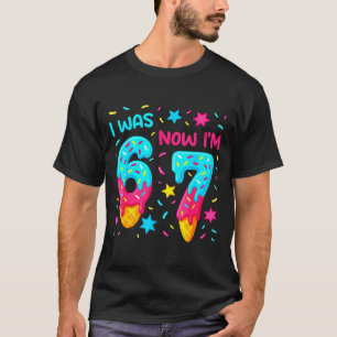 7th Birthday Baseball Ice Cream I Was 6 Now Im 7 B T-Shirt