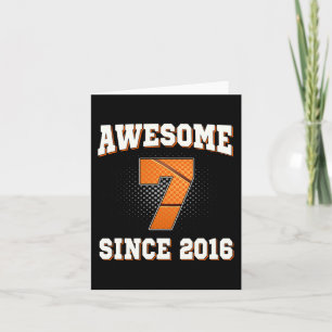 7th Birthday Basketball 7 Years Old Awesome since Card