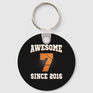 7th Birthday Basketball 7 Years Old Awesome since Key Ring