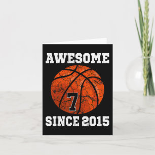 7th Birthday Basketball Player 7 Years Old Vintage Card