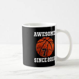 7th Birthday Basketball Player 7 Years Old Vintage Coffee Mug