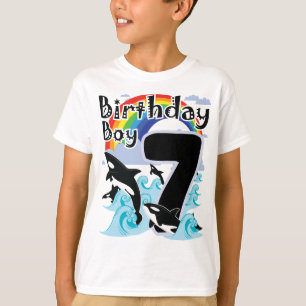 7th Birthday Boy as Orca Whale lover T-Shirt