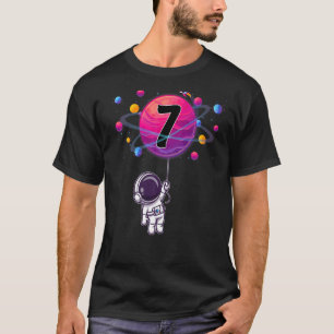 7th Birthday Boy Astronaut 7 Years Old Birthday T-Shirt
