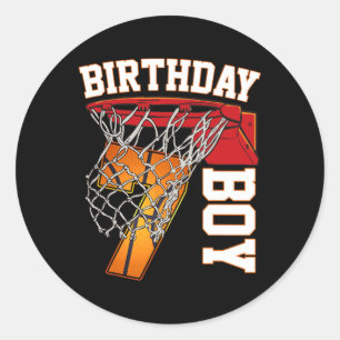 7th Birthday Boy Basketball 7 Year Old Theme Playe Classic Round Sticker