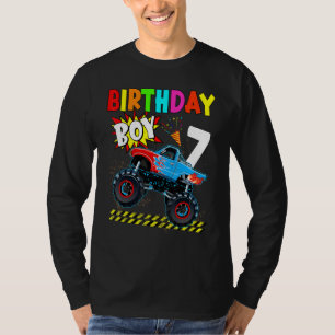7th Birthday Boy Blaze 7 Year Old Monster Truck Bd T-Shirt
