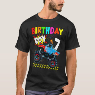 7th Birthday Boy Blaze 7 Year Old Monster Truck Bd T-Shirt