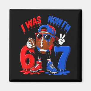 7th Birthday Boy Football Ice Cream Drip 7 Year Magnet
