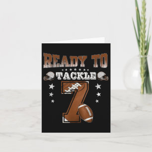 7th Birthday Boy Football Themed Party 7 Year Old Card