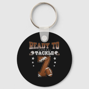 7th Birthday Boy Football Themed Party 7 Year Old Key Ring