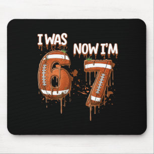 7th Birthday Boy I Was 6 Now I'm 7 Football Ice Cr Mouse Pad