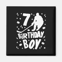 7th Birthday Boy Ice Hockey Kids 7 Years Old Party