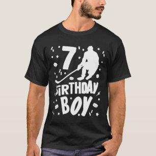 7th Birthday Boy Ice Hockey Kids 7 Years Old Party T-Shirt