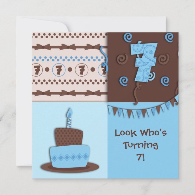 7th Birthday : Boy : Invitation (Front)