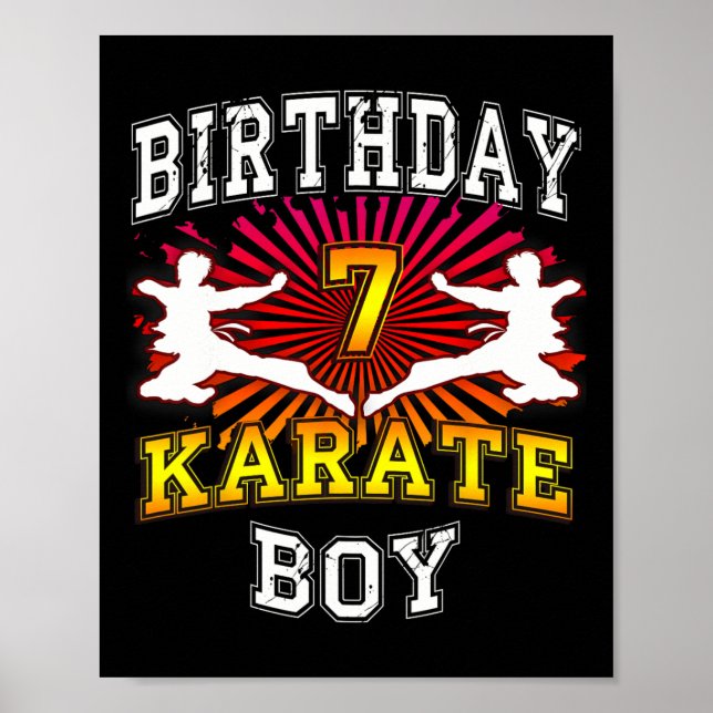 7th Birthday Boy - Karate 7 Years Old Kid  Poster (Front)