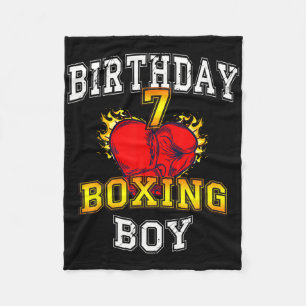 7th Birthday Boy Shirt - Boxing 7 Years Old Kid  Fleece Blanket