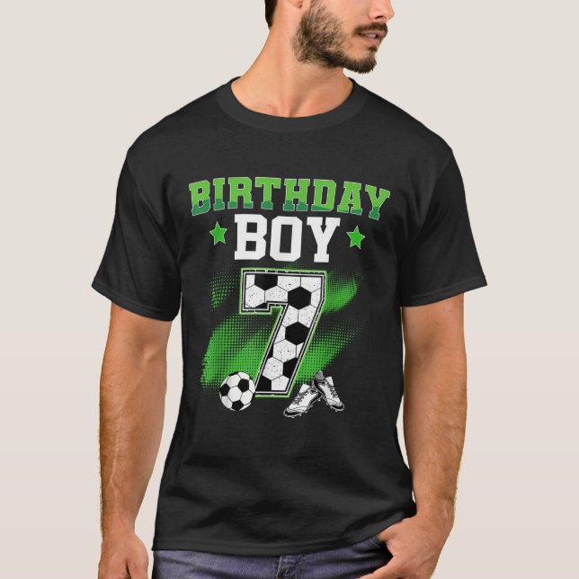7th Birthday Boy Soccer 7 Year Old Sport 7yr Boys  T-Shirt (Front)