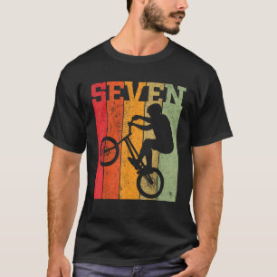 7th Birthday Boys 7 Year Old Seven BMX Bike racing T-Shirt
