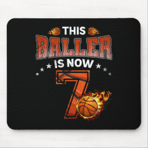 7th Birthday Boys Basketball Player Gifts 7 Years Mouse Pad