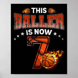 7th Birthday Boys Basketball Player Gifts 7 Years  Poster