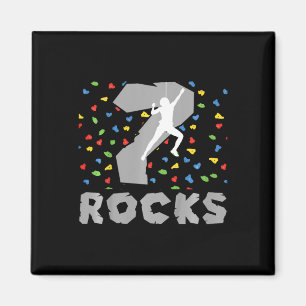 7th Birthday Climbing Seven Year Old Rock Climber  Magnet