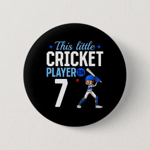7th Birthday Cricket Player 6 Cm Round Badge