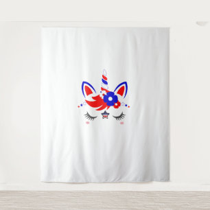 7th Birthday Dabbing Unicorn Party Gift 7 Years Ol Tapestry