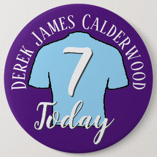 7th Birthday Football Badge to Personalise