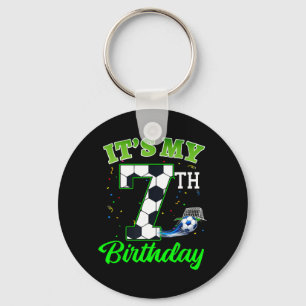 7th Birthday Football Boy Girl Kids Soccer Sports Key Ring