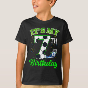 7th Birthday Football Boy Girl Kids Soccer Sports T-Shirt
