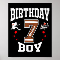 7th Birthday Football Boy Shirt - 7 Years Old Kid 