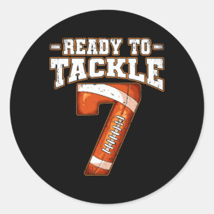 7th Birthday Football  Classic Round Sticker