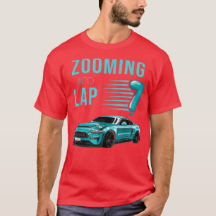 7th Birthday for 7 Year Old, Race Car Zooming  T-Shirt