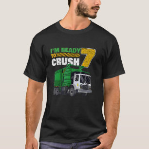 7th Birthday Garbage Truck 7 Years Old Bday T-Shirt
