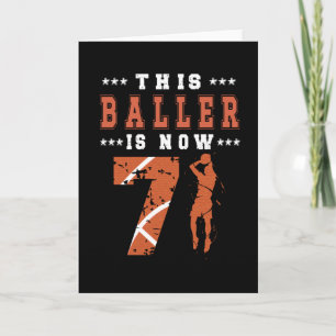 7th Birthday Gift Basketball Player 7 Year Old Boy Card