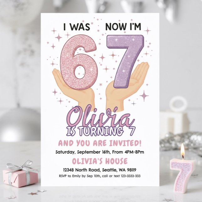 7th Birthday Girl Invitation (Creator Uploaded)