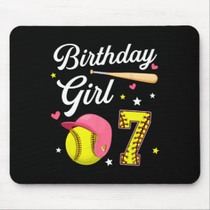 7th Birthday Girl Softll Seventh Bday 7 Yrs Seven  Mouse Pad