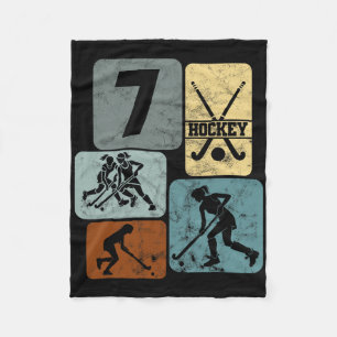 7th Birthday Girls Field Hockey 7 Years Of Hockey  Fleece Blanket