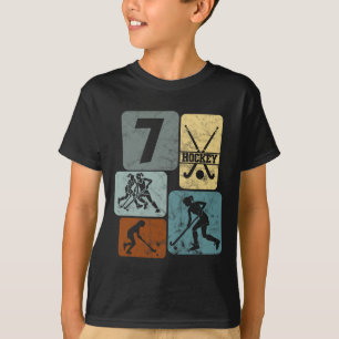 7th Birthday Girls Field Hockey 7 Years Of Hockey T-Shirt