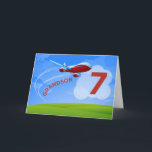 7th Birthday, Grandson, Red Aeroplane Card<br><div class="desc">Zoom in for birthday greetings for your grandson on his 7th birthday! He will love this special card that says grandson on the front.</div>