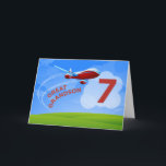 7th Birthday, Great Grandson, Red Aeroplane Card<br><div class="desc">Zoom in for birthday greetings for your great grandson on his 7th birthday! He will love this special card that says great grandson on the front.</div>